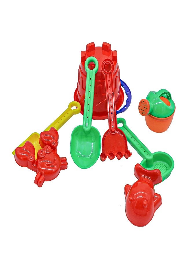 Highroof Beach Toys Set for Kids 8 Pcs Plastic Bucket Animal Mold Beach Shovel Spade Tool Kit Fun Summer Beach Art Toys Outdoor Sand Birthday Gift - Multicolor - Image 4